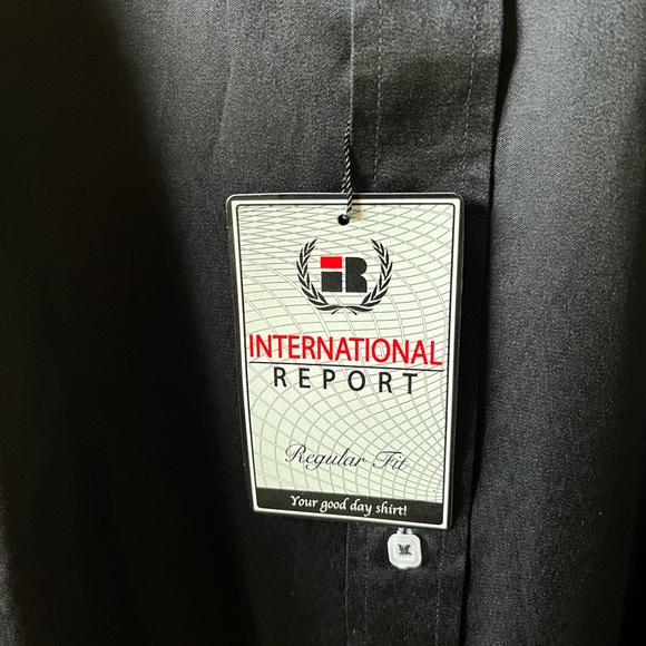 International Report Mens Black Dress Shirt Striped Contrast Collar & Cuffs, 3XL - Picture 6 of 6